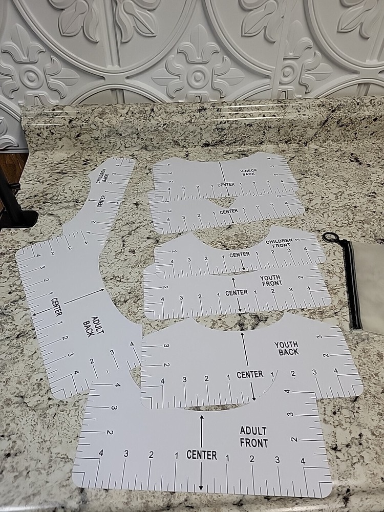 T-Shirt Alignment Ruler Guide Set Vinyl Centering Tool NEW