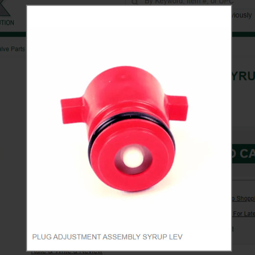 PLUG ADJUSTMENT ASSEMBLY SYRUP LEV # 82-0527/01