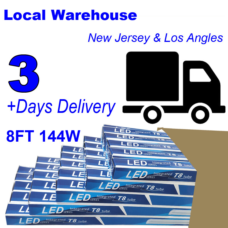 25Pc 8 Foot LED Shop Lights 144w Fixture 8FT T8 8' LED Tube Light Bulbs 6500K