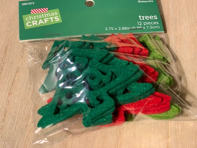 TWO PKGS (2) CHRISTMAS CRAFTS 3D FELT CHRISTMAS TREES 24PCS