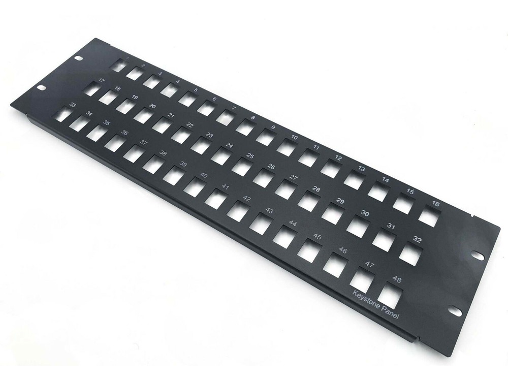 CNAweb 48 Port Unloaded Keystone Rack Mount Network Patch Panel 3U