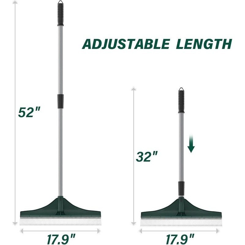 Adjustable Turf Rake W/ Durable Steel Handle Multi-Purpose Cleaning Tool Lawns