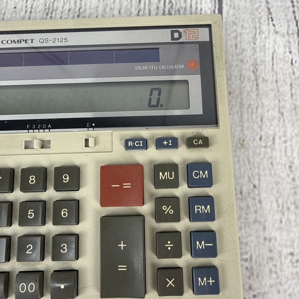 Vintage Sharp Calculator Compet QS-2125 D12 - Tested & Works Great