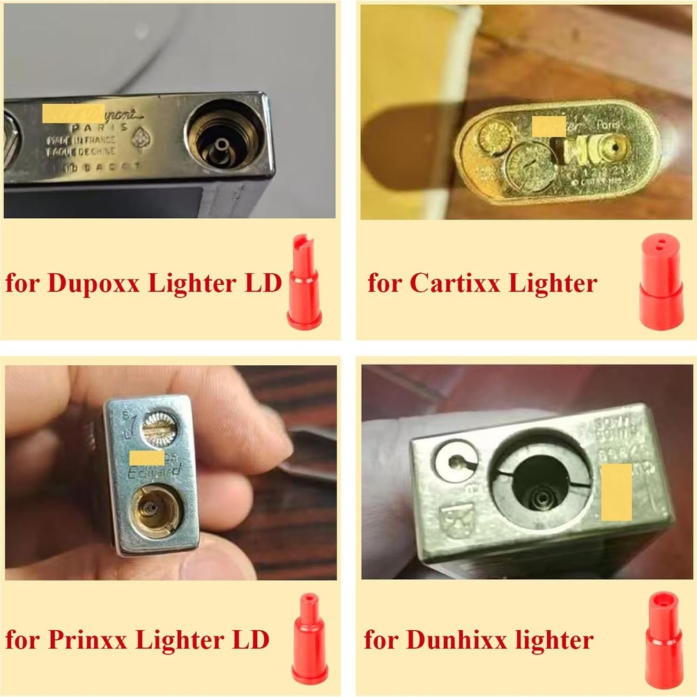 Butane Refill Adapter, 6 Types Nozzle Tips (3 Pcs Per Pack) for Refilling Red
