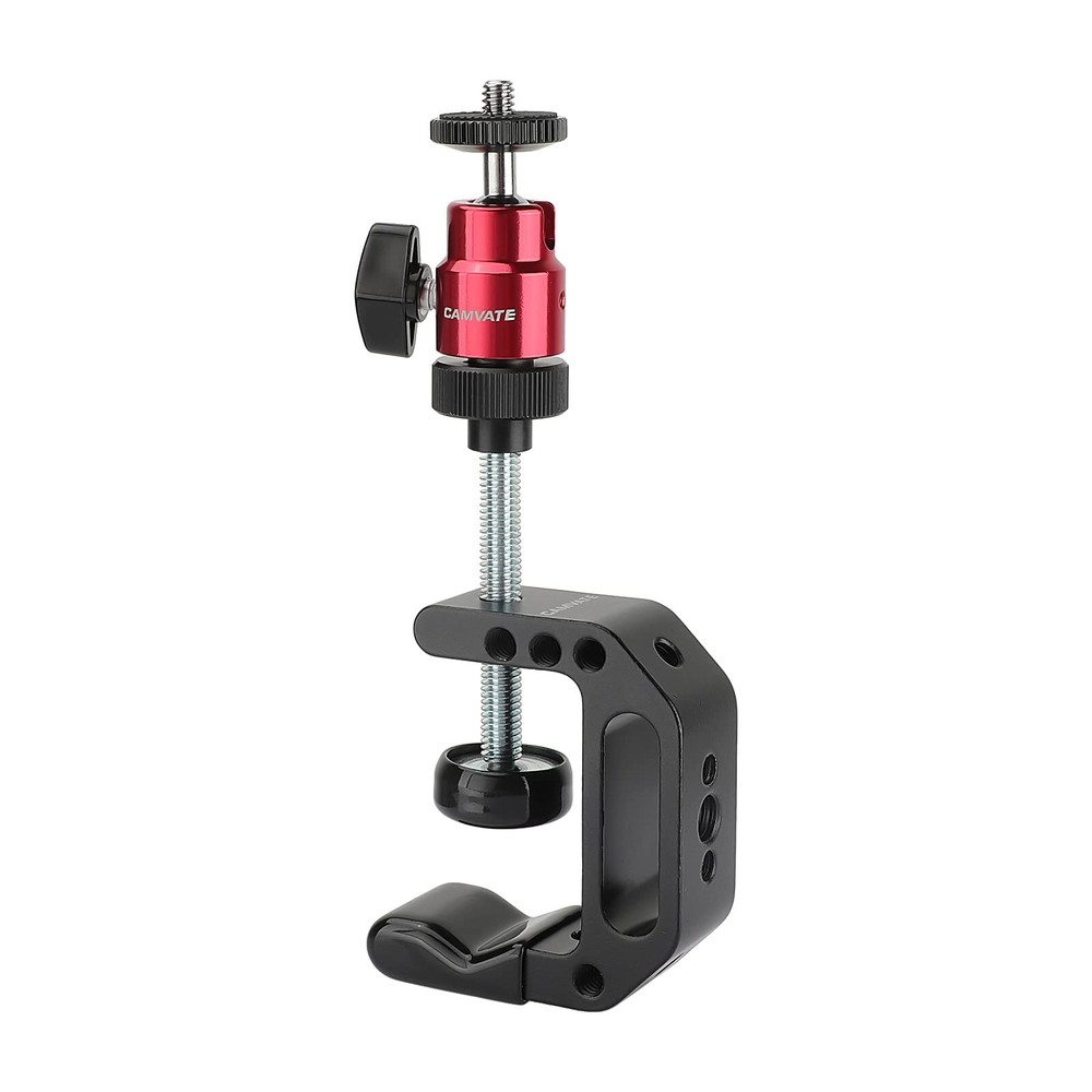 Multiple-Function C Clamp Desktop Holder with Adjustable 1/4"-20 Ball Head Mo...