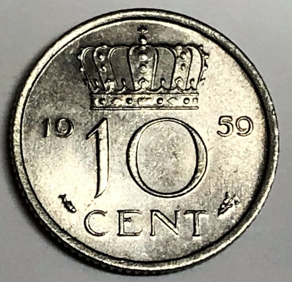 # C4833 NETHERLANDS COIN, TEN CENTS 1959