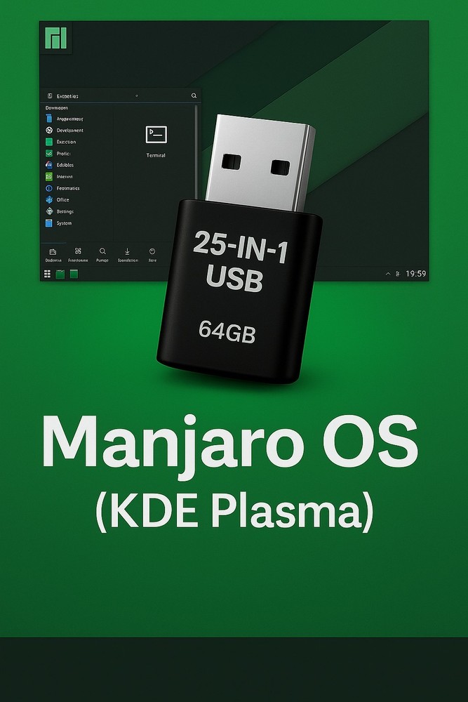 25-in-1 OS USB 128GB Bootable Linux Pack, Arch, AntiX, Fedora, Mint, Zorin, Kali