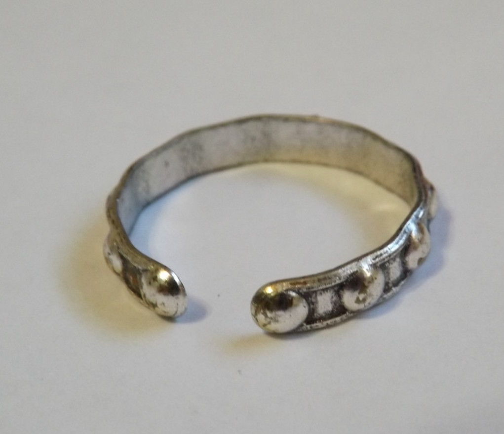 Vtg 1960's new old stock pocket rosary band ring adjustable 10 religious cross