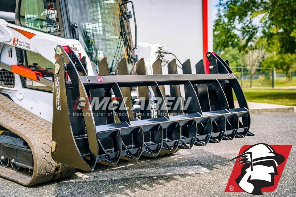 Root Rake Rock Grapple Attachment for Skid Steer/Track Loader 78" Wide