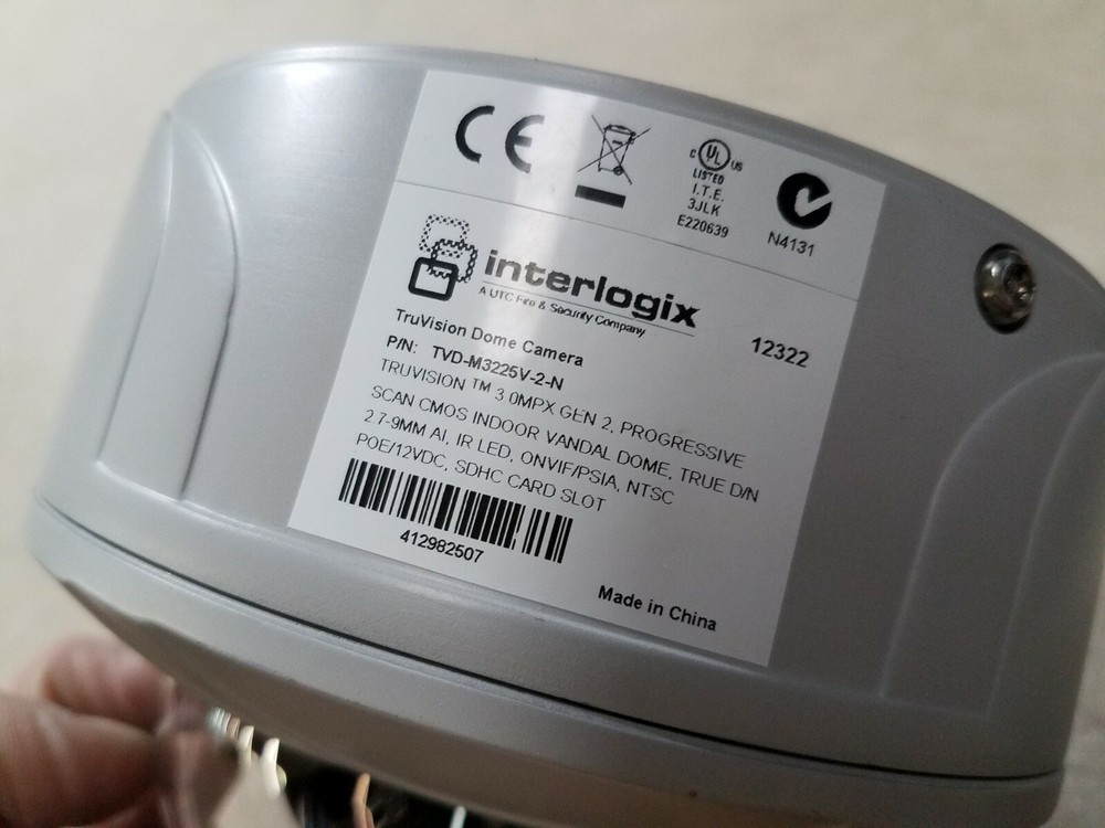 Interlogix Security Camera TVD-M3225V-2-N TruVision Dome UNTESTED