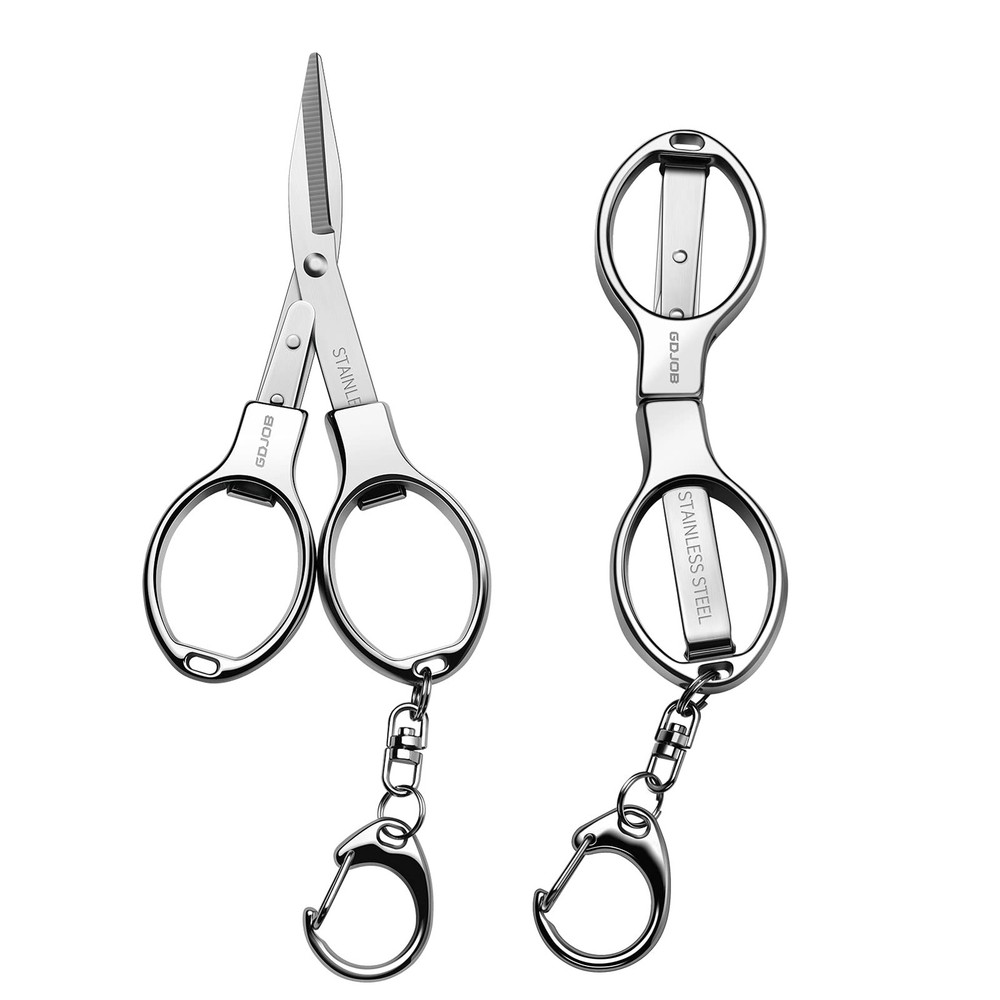 Folding Scissors 2 PCS Foldable Secure TSA Keychain Scissors All Purpose, Sta...