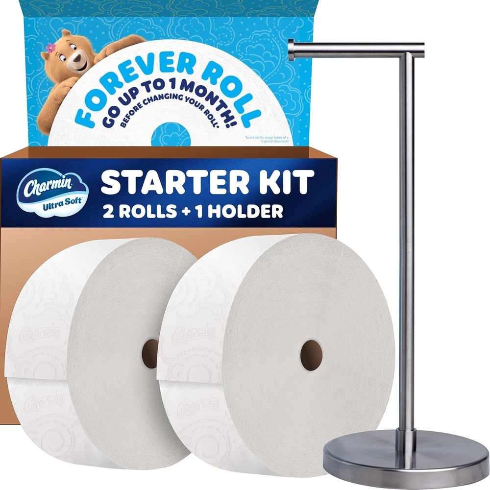 Forever Roll Starter Kit Ultra Soft 1 Holder, 2 Rolls, 2-ply Bath Tissue