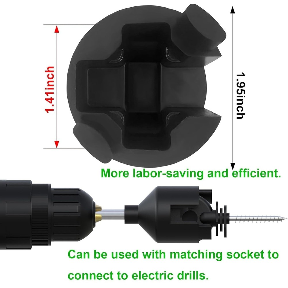 50 Pack Black Electric Fence Insulators + Socket Tool