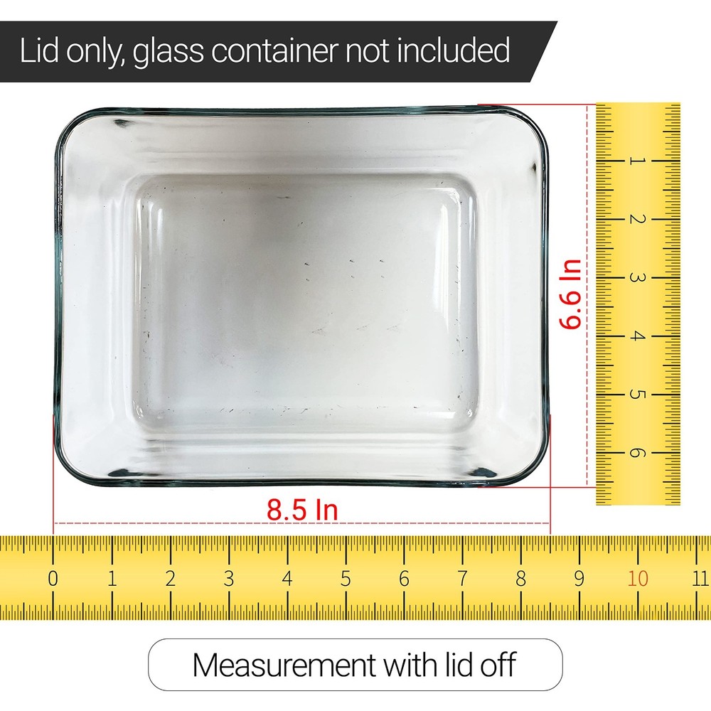 Replacement Lids for Pyrex 7212-PC 11-Cup Rectangle Navy 8" x 9.75" 4-Pack