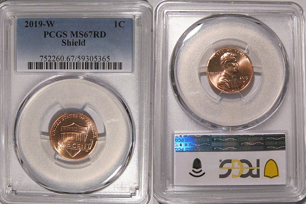 2019 W Lincoln Shield Cent 1c Uncirculated PCGS MS67RD  West Point Mint
