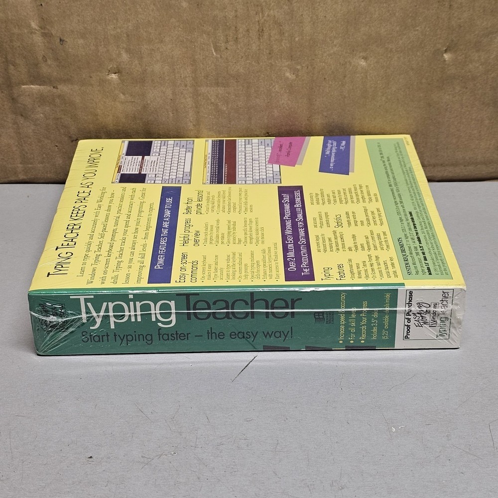 Typing Teacher for Windows PC Software Spinnaker Easy Working (SEALED)
