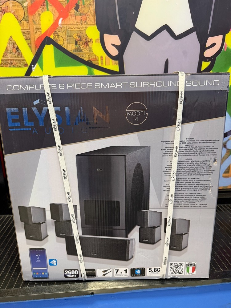 Elysian Audio Model 4 7.1 Smart Wireless Bluetooth Speaker System 2600W Black