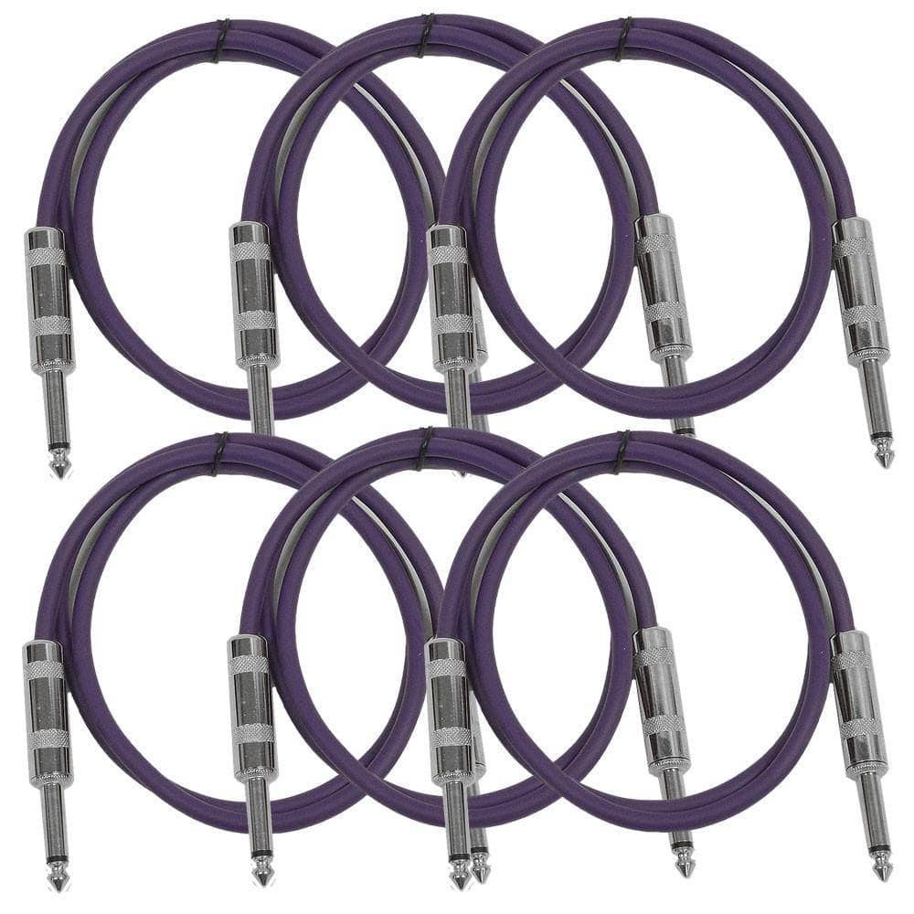 SASTSX2 6 Pack Purple 2ft TS Patch Cables