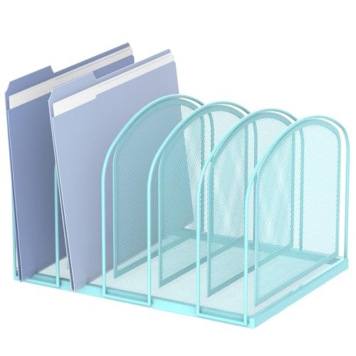 File Organizer 5-Section Mesh Desk Organizer, Upright File Organizer Desktop