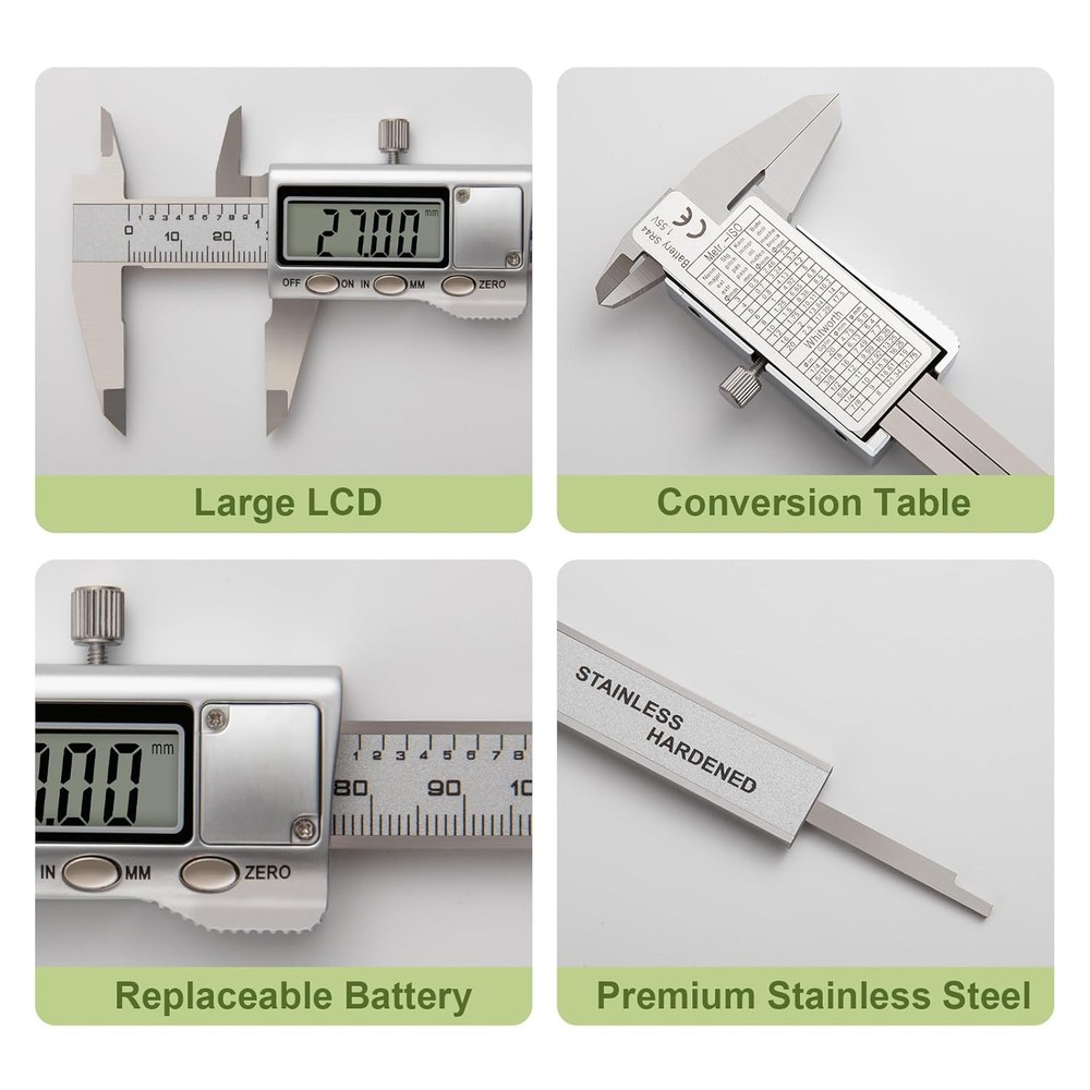 All-Metal Small Digital Caliper 0-4" Mini Measuring Tool, Micrometer Caliper...
