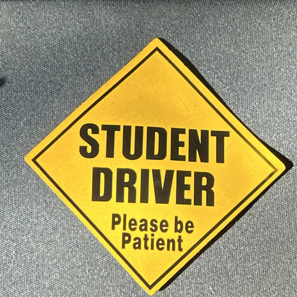 Car Magnet, Reflective: Reading: STUDENT DRIVER, Please Be Patient