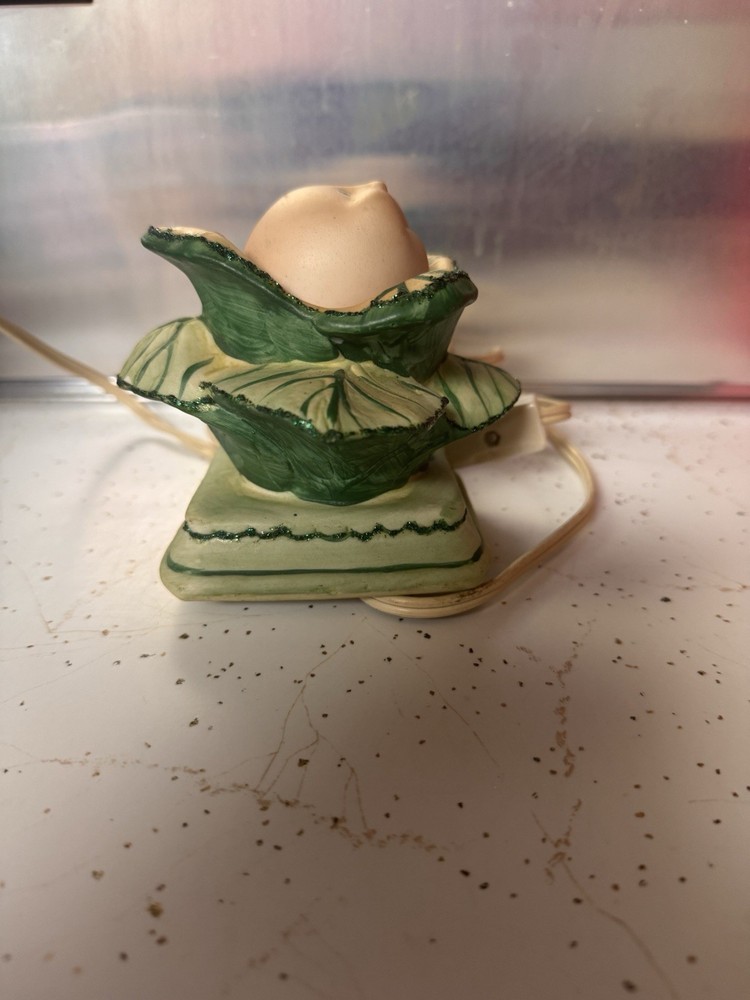 Vintage 1983 Cabbage Patch Kids Ceramic Head Table Lamp Night Light