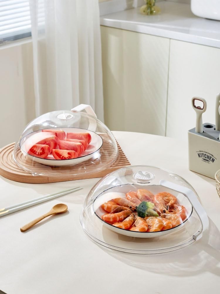Transparent Microwave Cover with Steam Vent - Safe & Efficient Cooking Tool