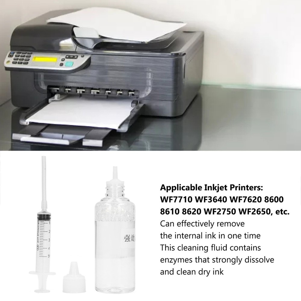 100ml Ink Cleaning Solution Efficiently Dissolves Printer Nozzle Dye For Inkjet