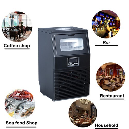 88LBS/24H Commercial Ice Maker Built-in Undercounter Ice Cube Machine Automatic