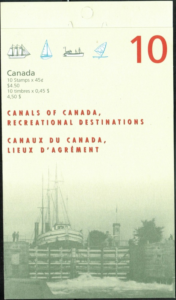 Canada sc#1734a Canals, Booklet Bk208b, Mint-NH