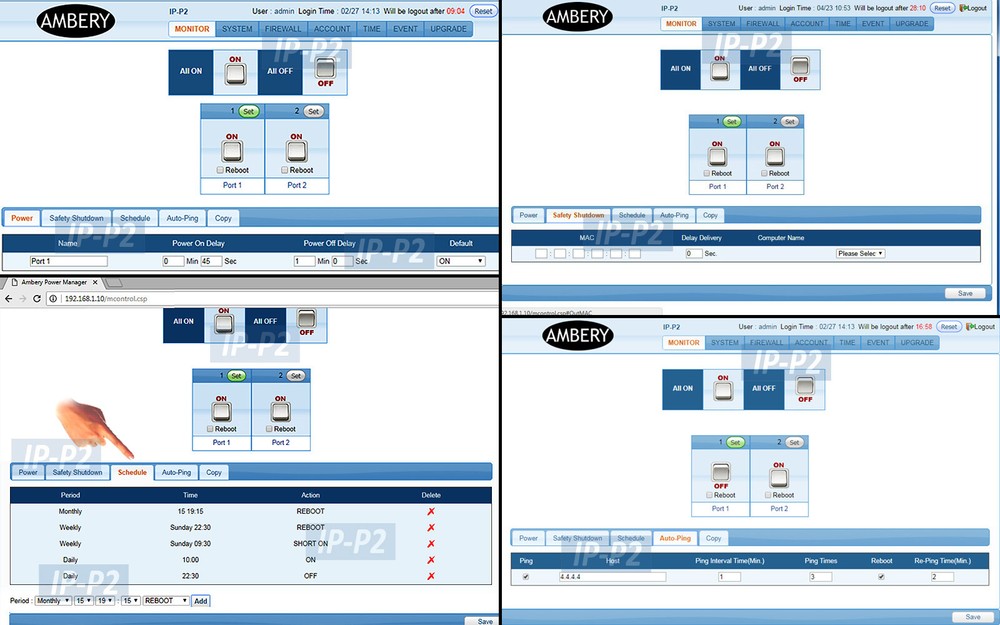 Professional 2-Port PDU Remote Power Reboot Switch Web GUI