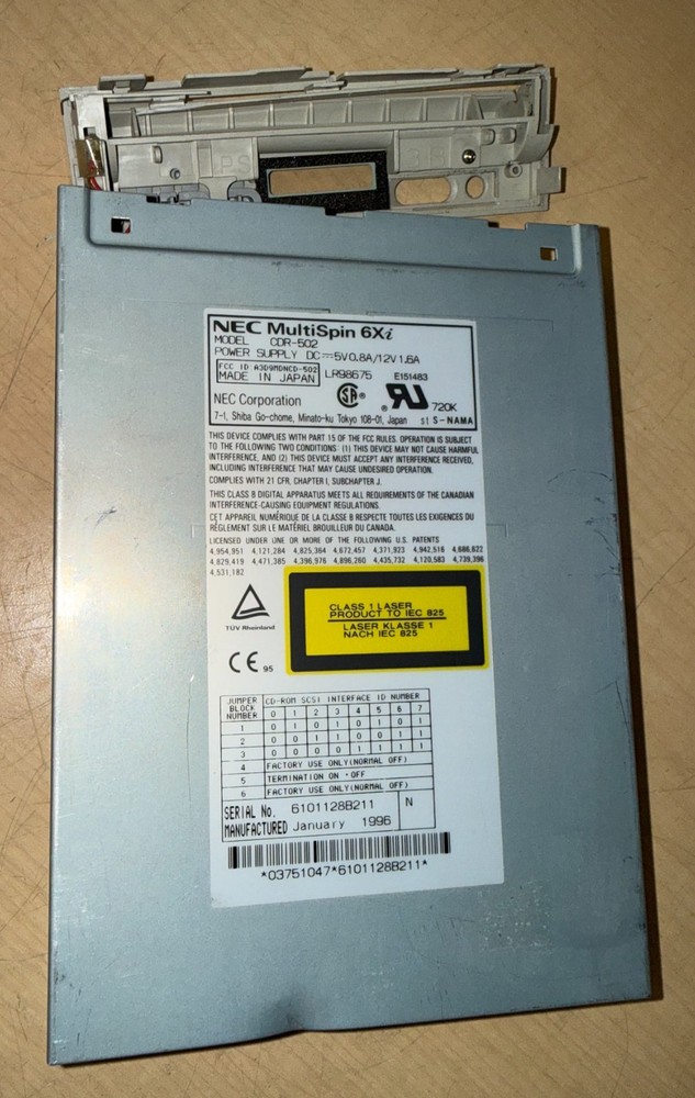 NEC Multispin 6Xi 6X CDR-502 Internal CD-ROM Drive