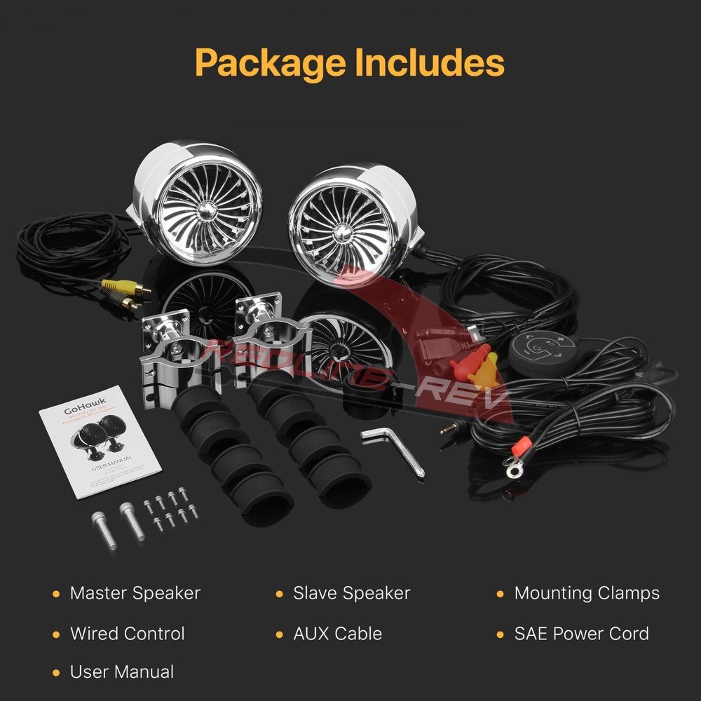 Refurb Waterproof Bluetooth Motorcycle Stereo LED Audio Speakers System Harley