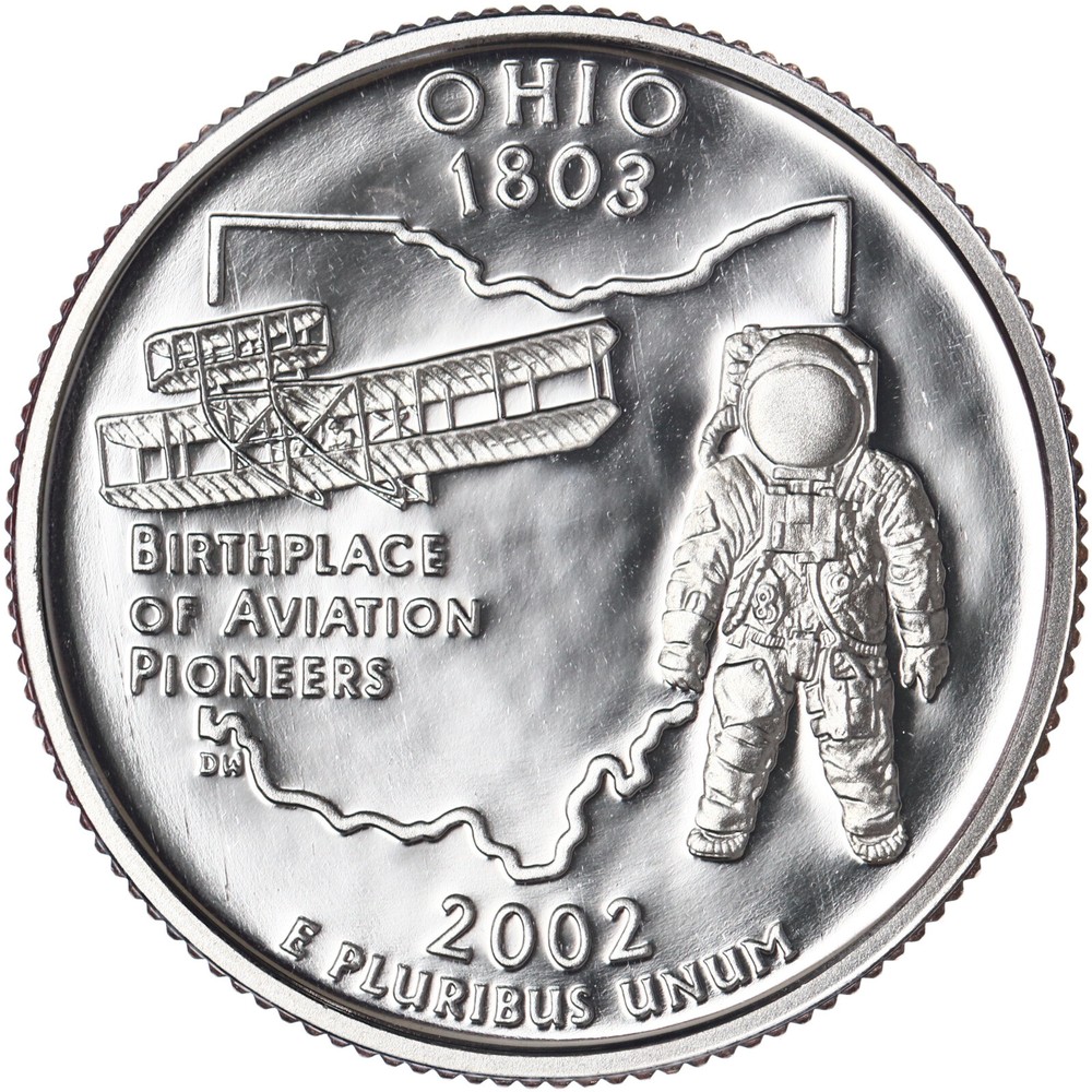 2002 S State Quarter Ohio Gem DCam Proof CN-Clad