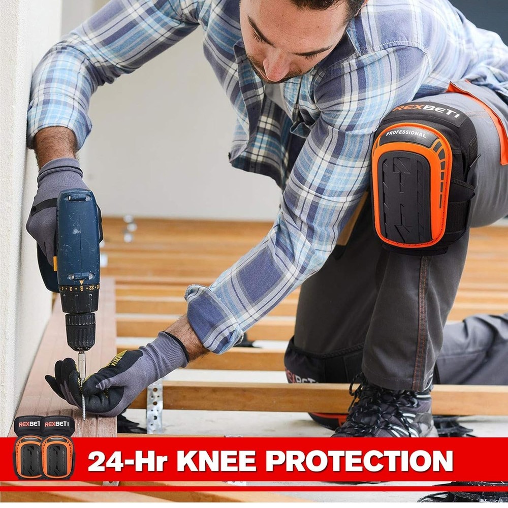 Professional Construction Knee Pads - Orange