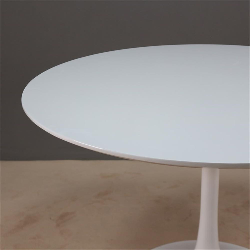 Modern Round White lacquer Lippa Dining Table 60 inch