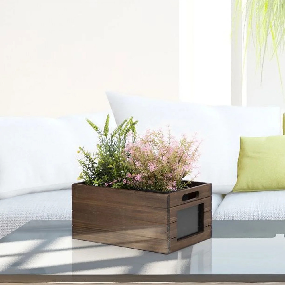 Wood Storage Crate with Chalkboard Label