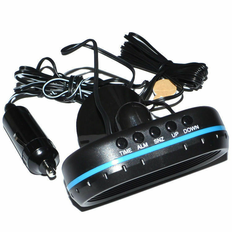 Dual Display LED Digital Car Clock Thermometer Temperature Voltmeter DC12/24V