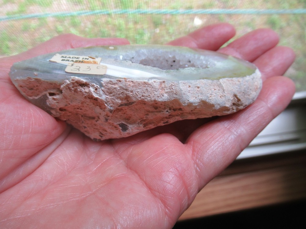 Agate Geode from Brazil Mini Sparkling Cavern NWT