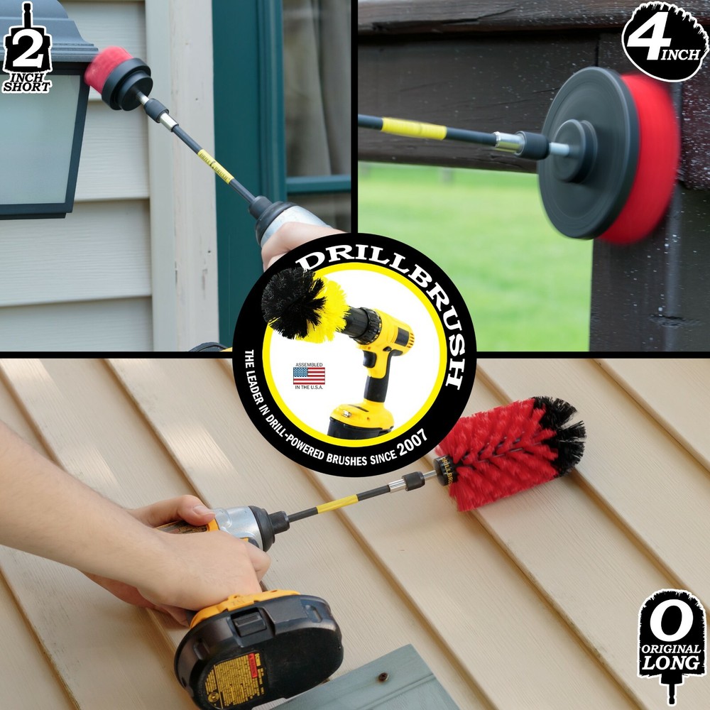 Multi Surface Cleaning Brush with Long Reach Extension - Rotary Tool Accessory