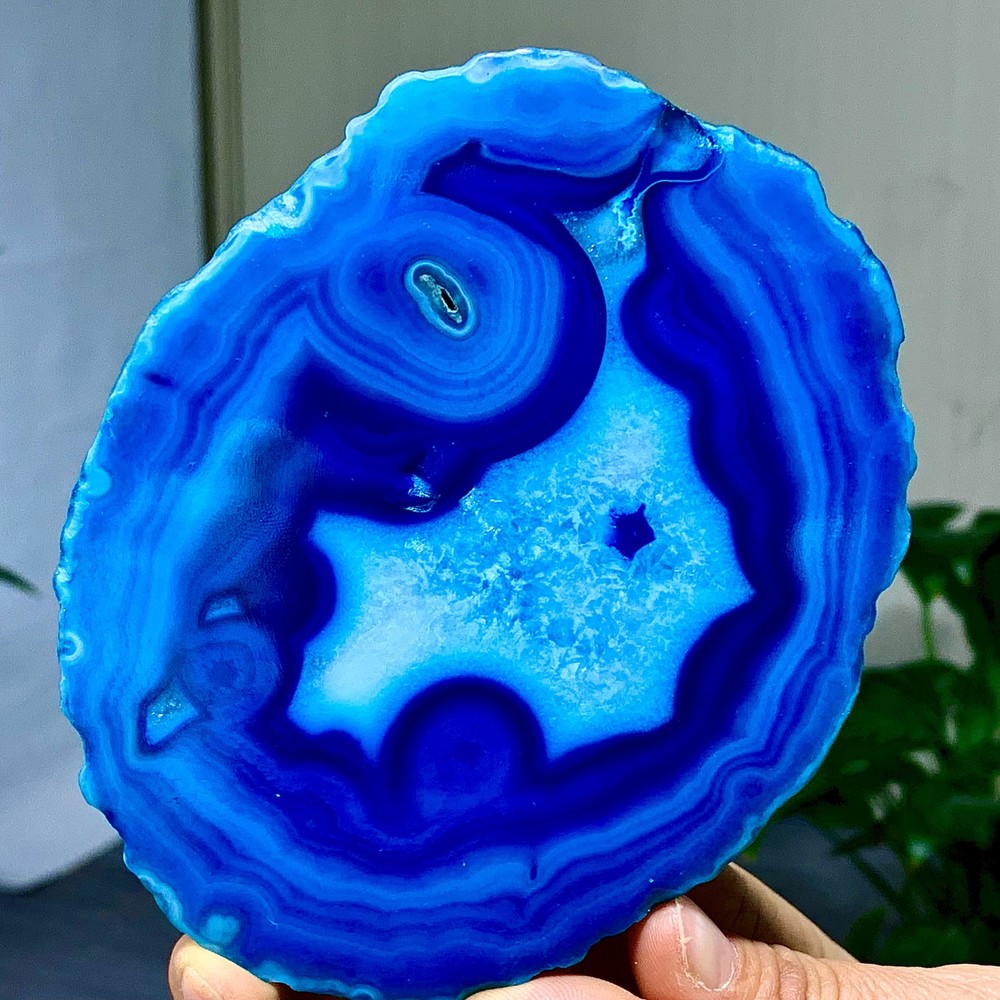 284G Natural Beautiful Agate Geode Druzy Slice Extra Large Gemstone