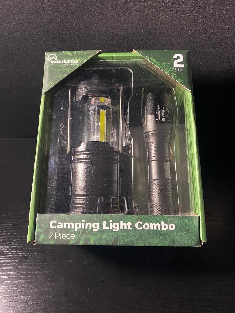 Outerbanks Camping Light Combo 2 Piece Flashlight Lantern 250 Lumens