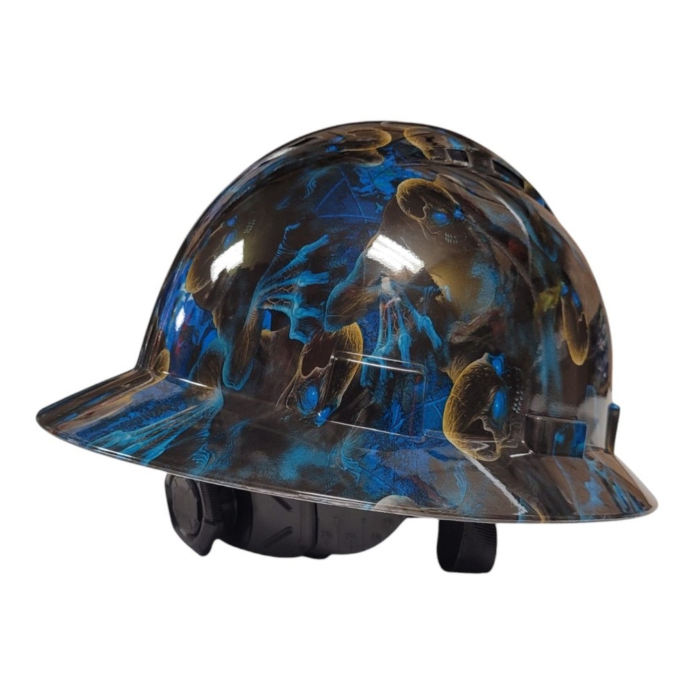 Skulls Full Brim Hardhat Blue