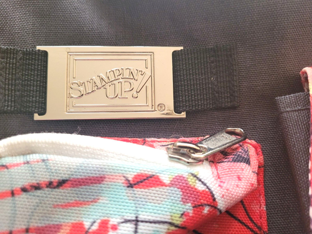 Stampin' UP Backpack Flowers & Poppies Red Black White EUC