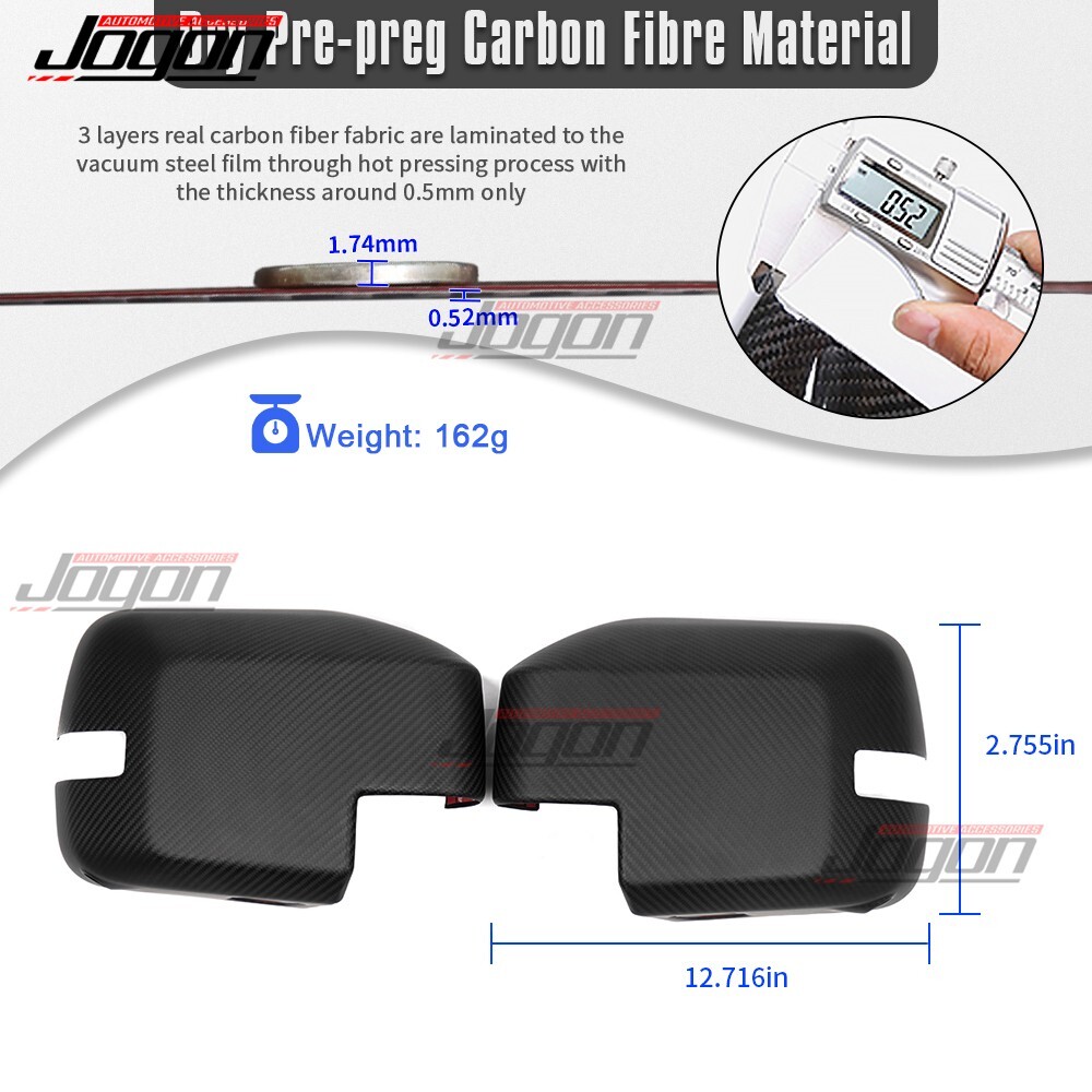Matte Carbon For Ford Bronco Raptor U725 2021-2025 Side Rear View Mirror Overlay