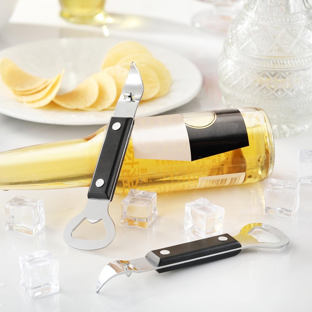 2 Pack Manual Handheld Bottle and Can Openers with Nonslip Handle for Beverages.