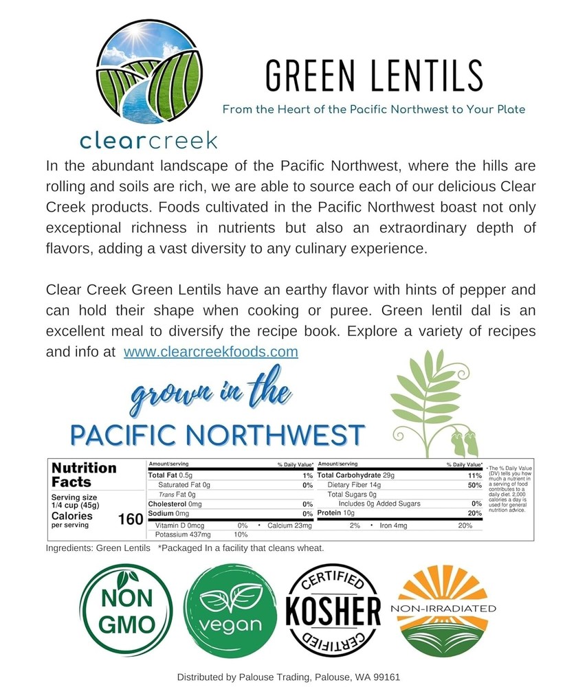 Bulk Green Lentils - & Non-GMO Verified