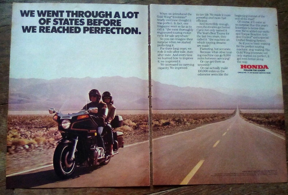 1983 Honda Gold Wing Interstate Motorcycle Ad