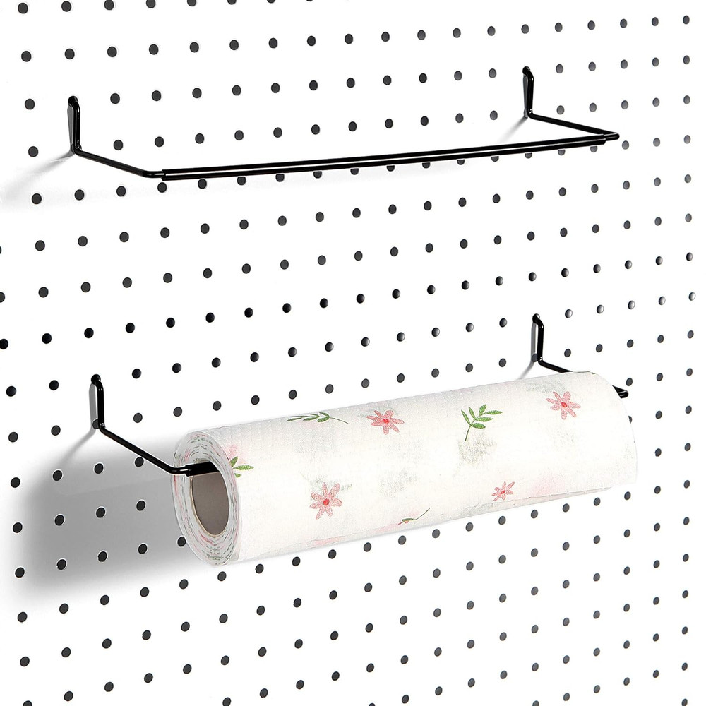 Paper Towel Holder for Pegboard Extendable Fit Any Standard Pegboard 2 Pac...
