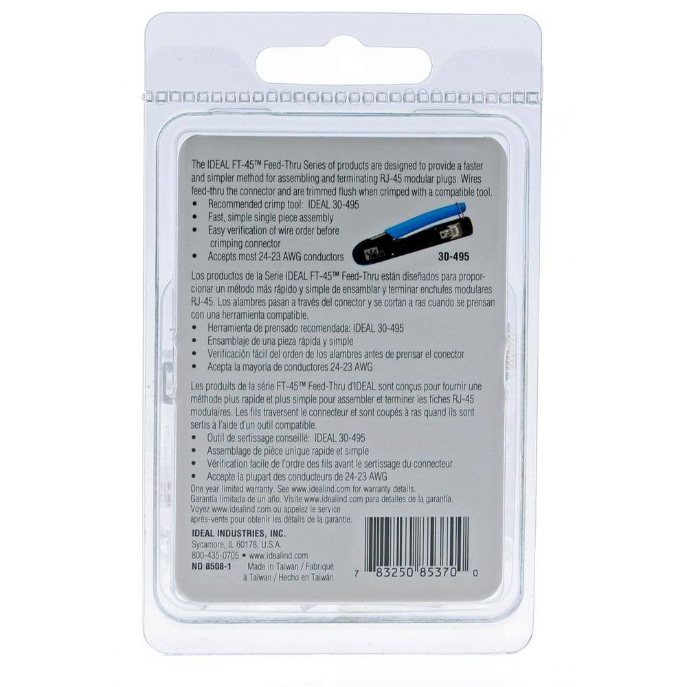 Cat5E Feed-Thru RJ-45 Modular Plug (25-Pack)